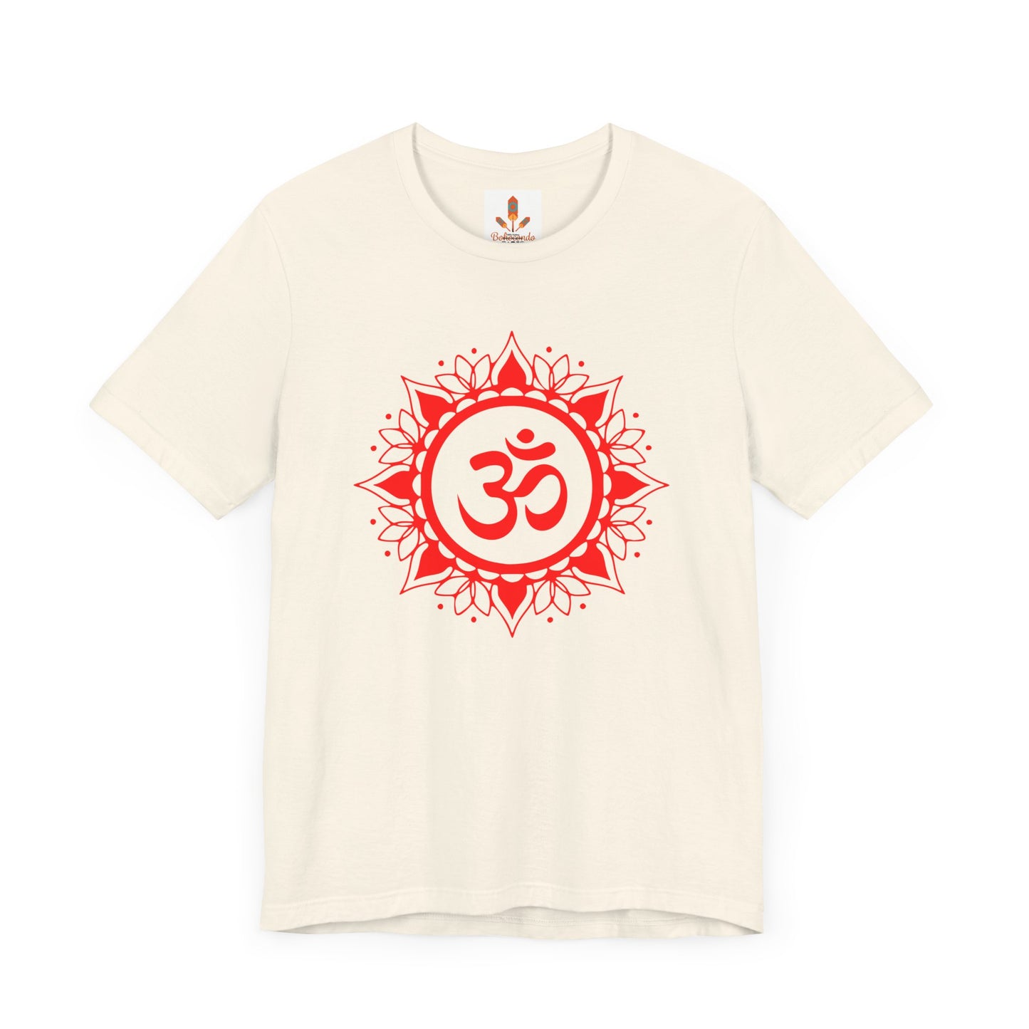 Red Om Lotus Design T-shirt