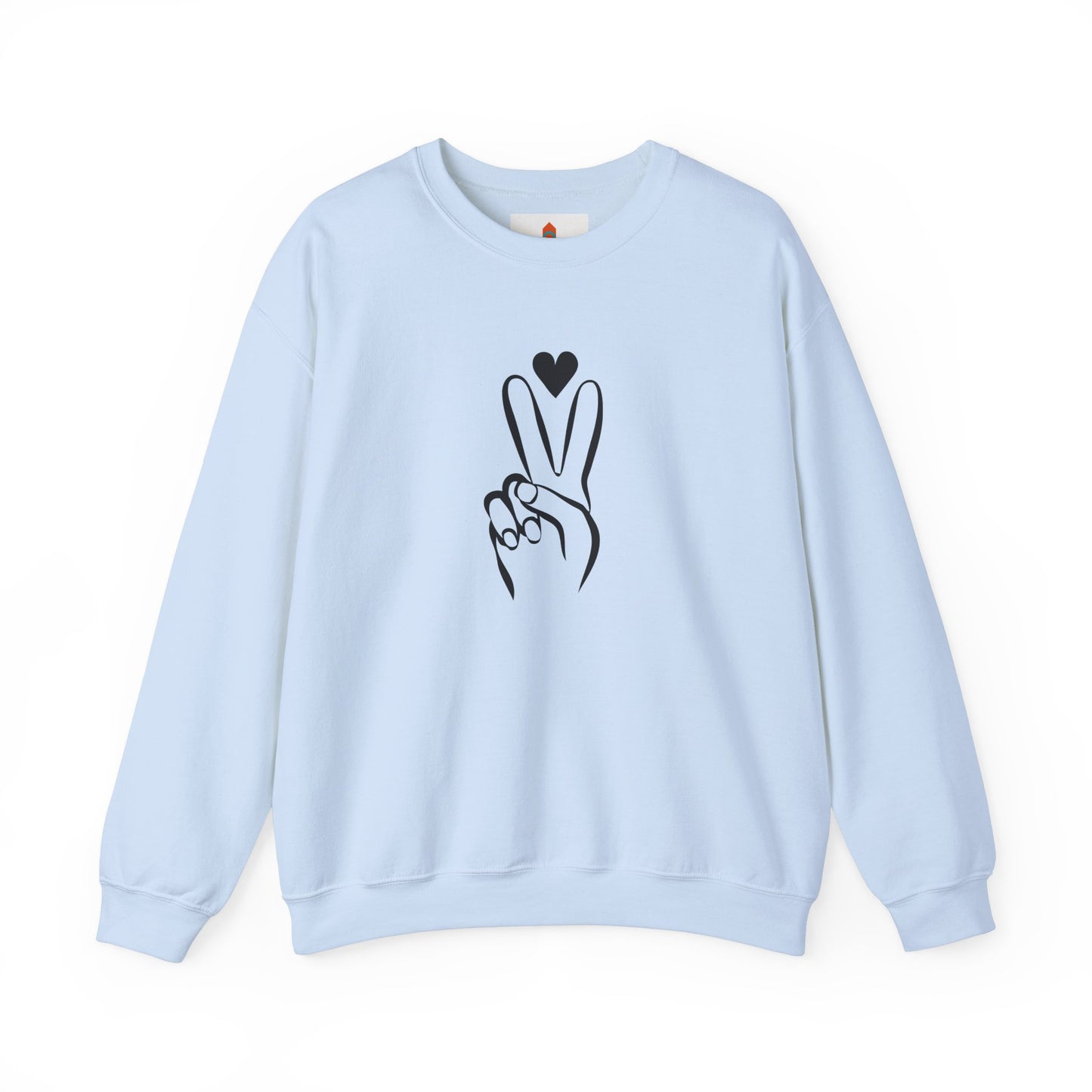 Peace Hand Sign with Heart Sweatshirt