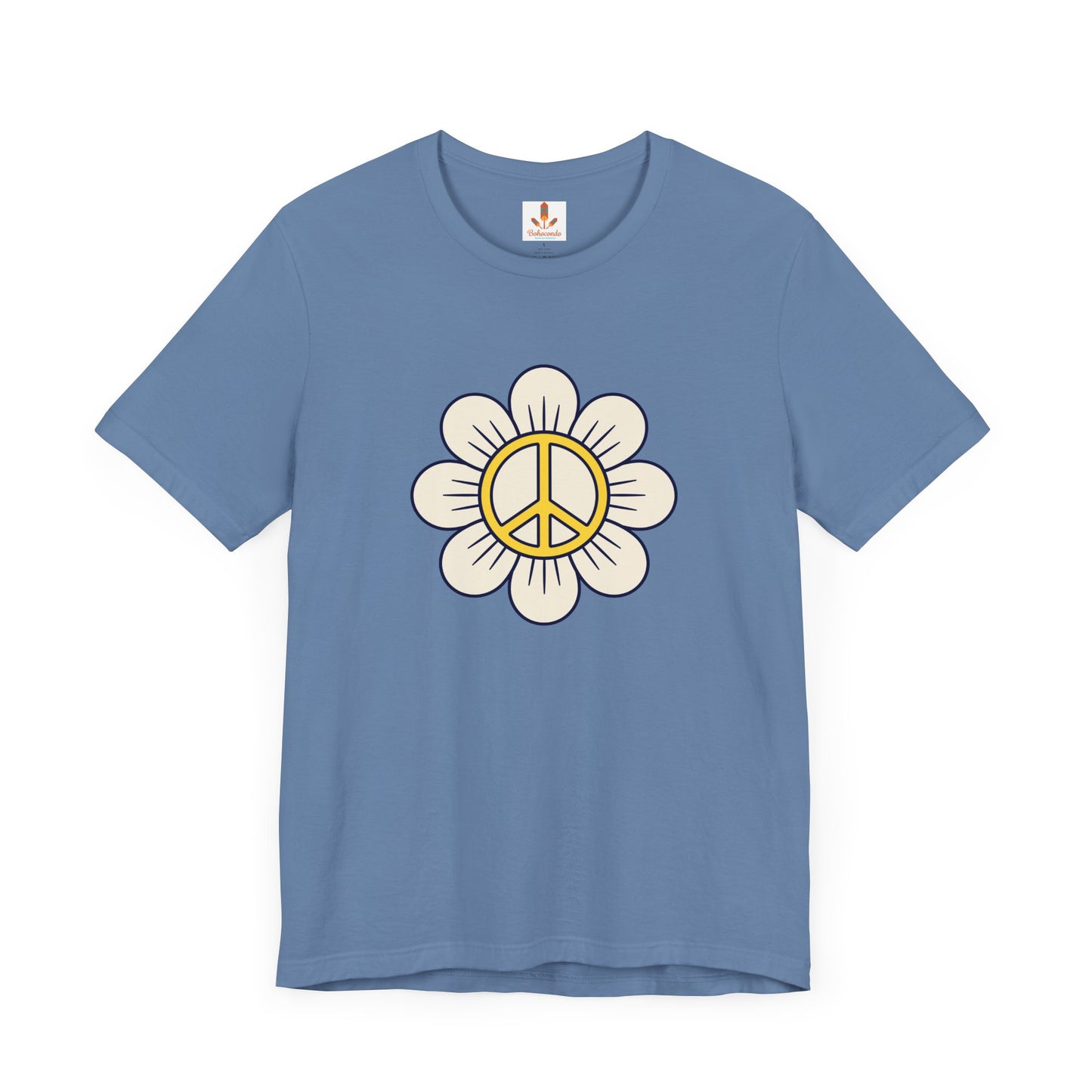 Yellow Peace Sign in a Flower T-shirt