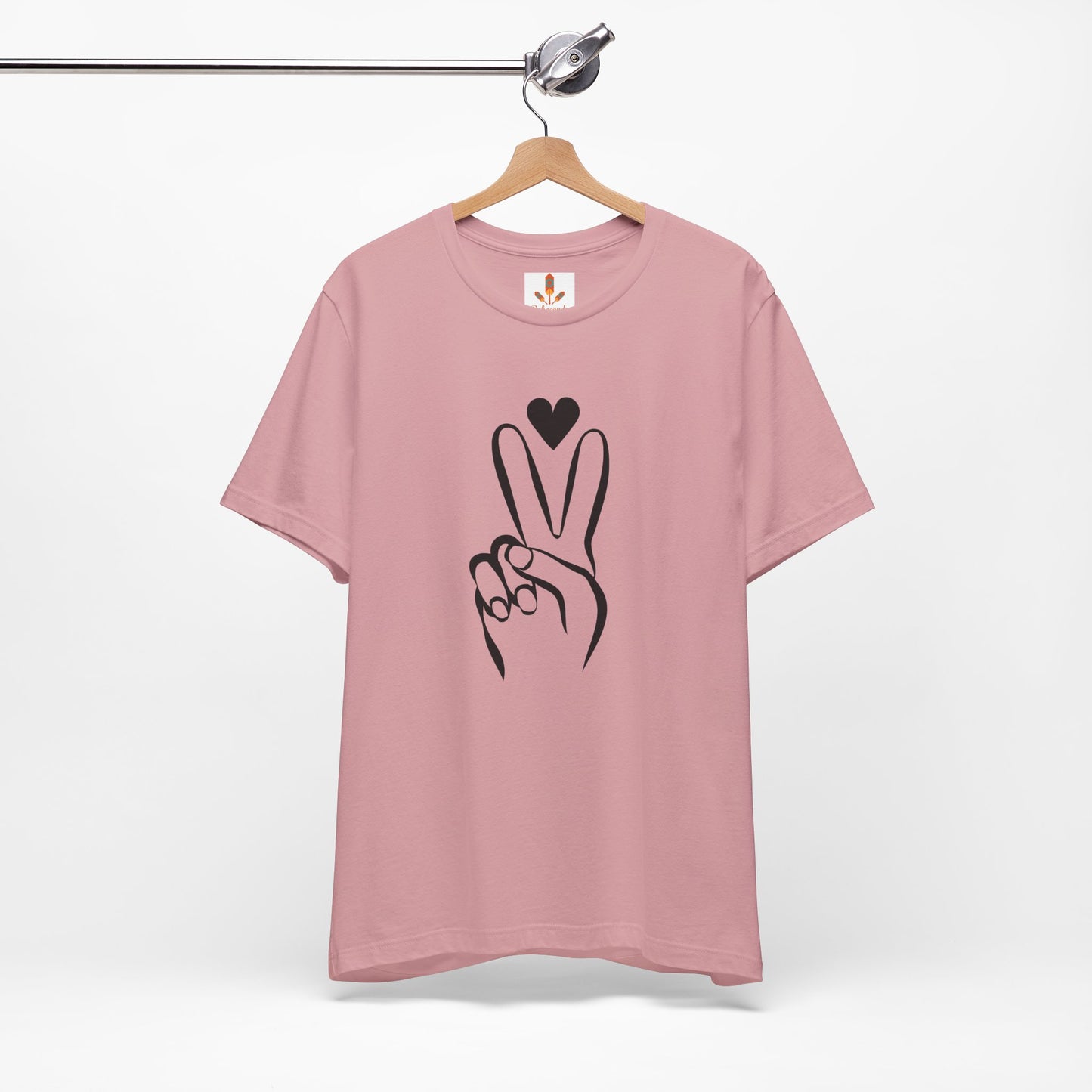 Peace Hand Sign with Heart T-shirt