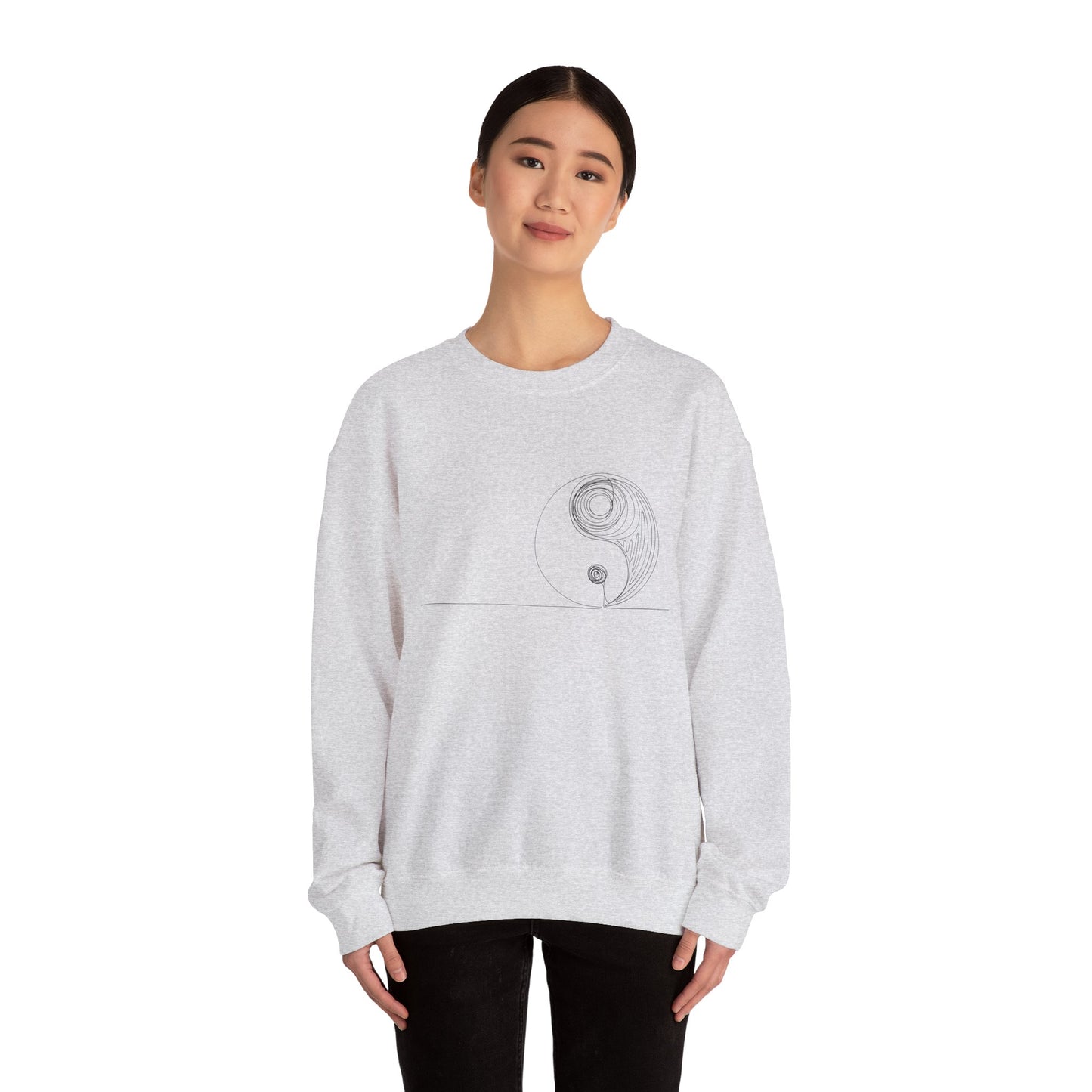 Minimalistic Yin Yang Drawing Sweatshirt