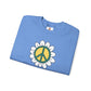 Peace Sign in White Flower Sweatshirt