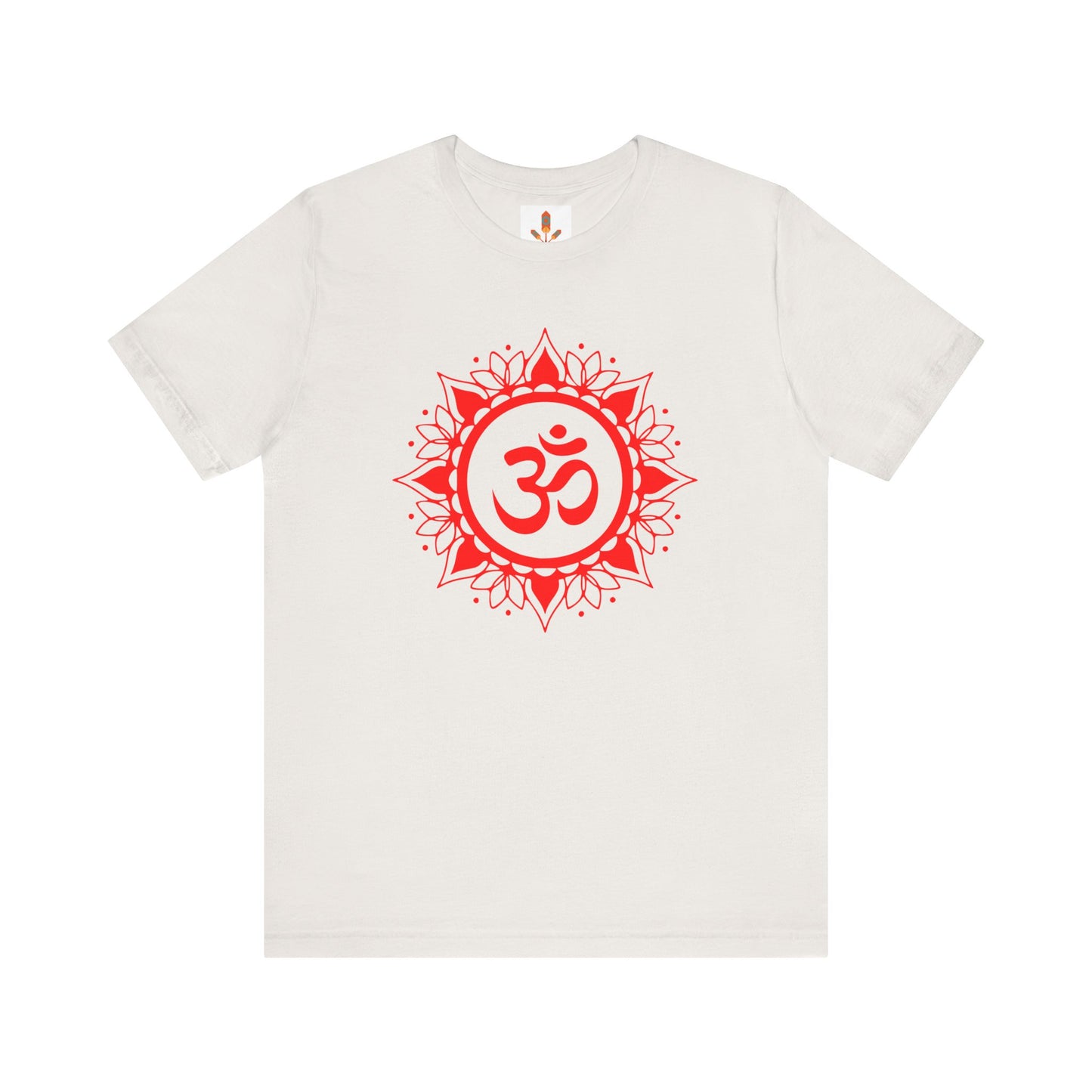 Red Om Lotus Design T-shirt