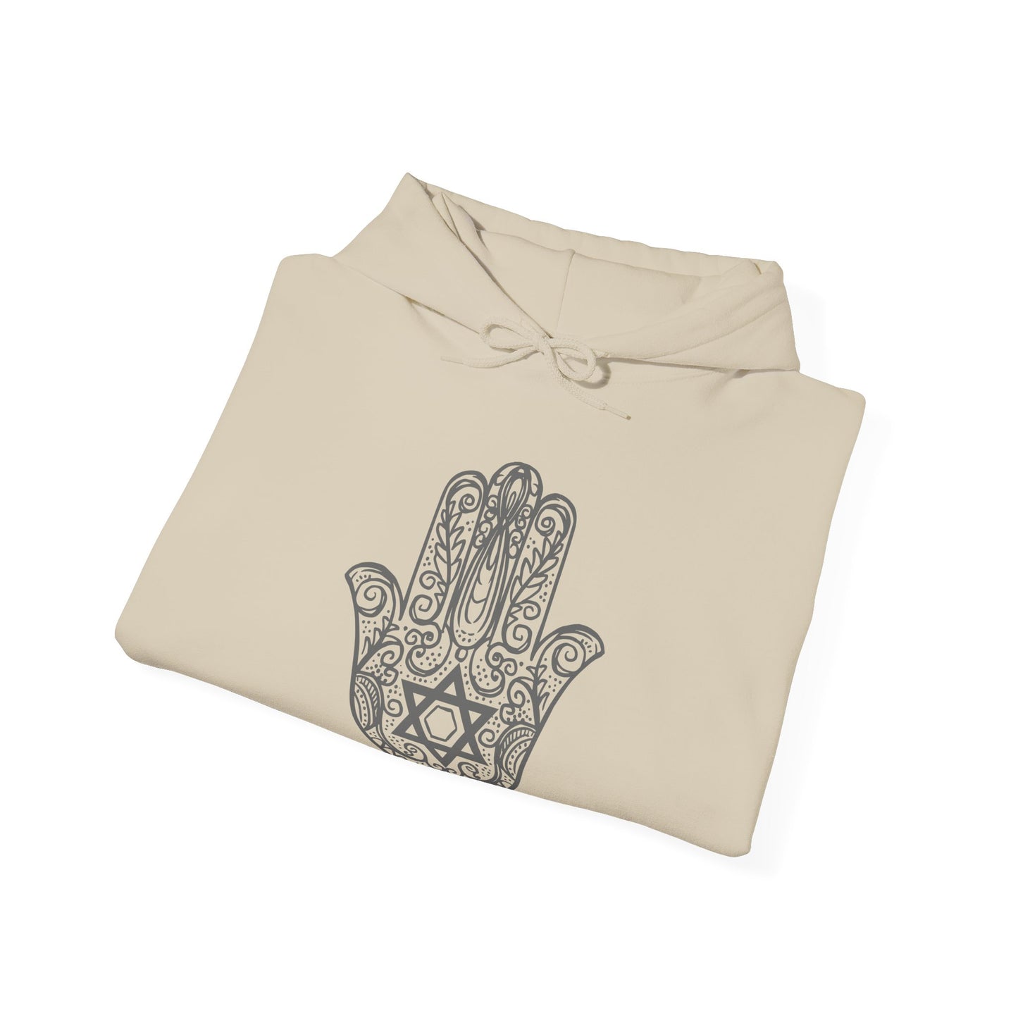 Intricate Hamsa Hand with Star of David Hoodie