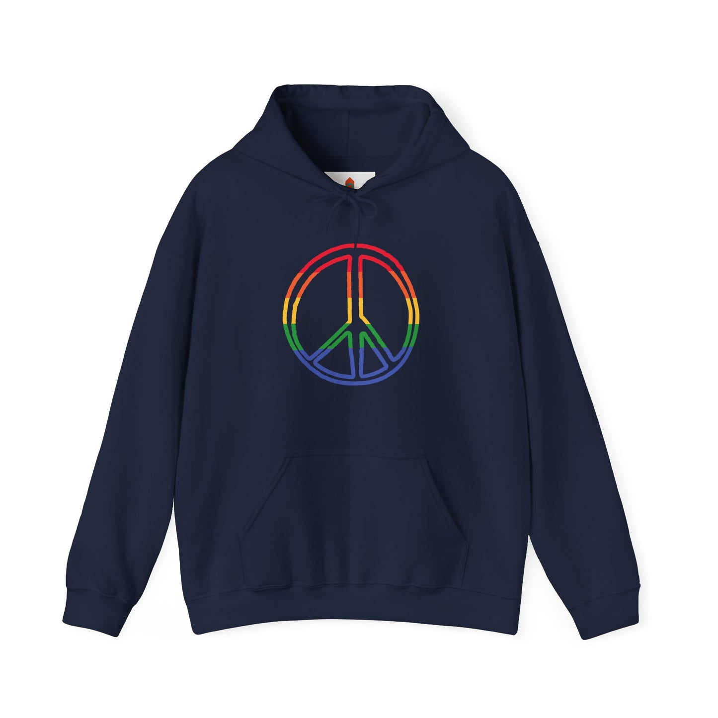 Drawing of Rainbow Peace Sign Hoodie