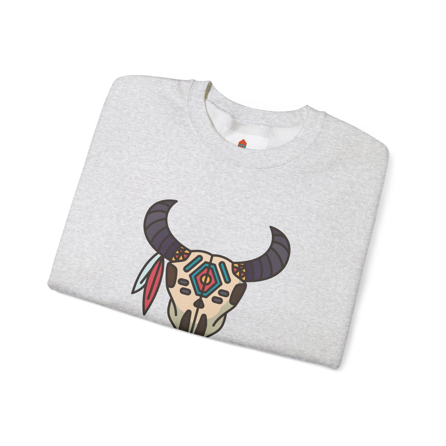 Buffalo Skull with Native Patterns Sweatshirt