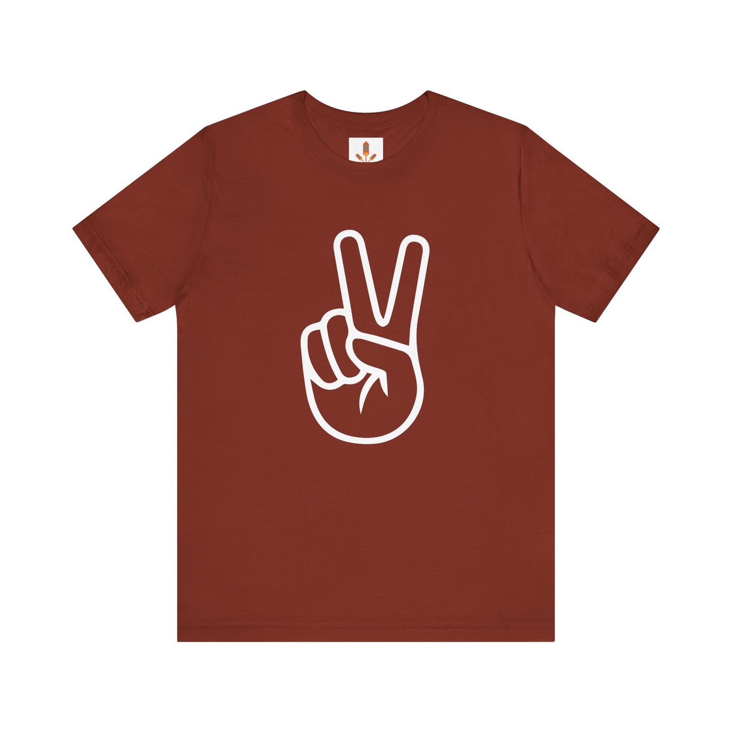 White Simple Peace Hand Sign T-shirt