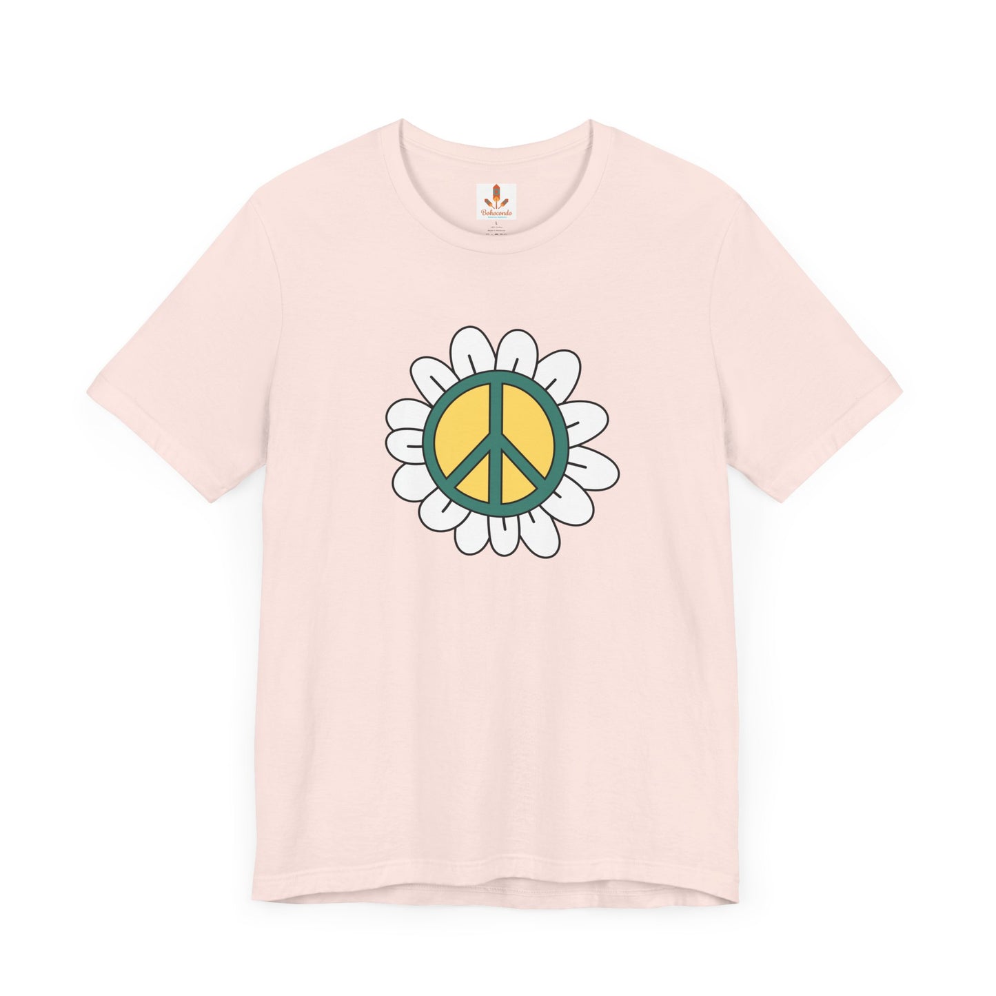 Peace Sign in White Flower T-shirt