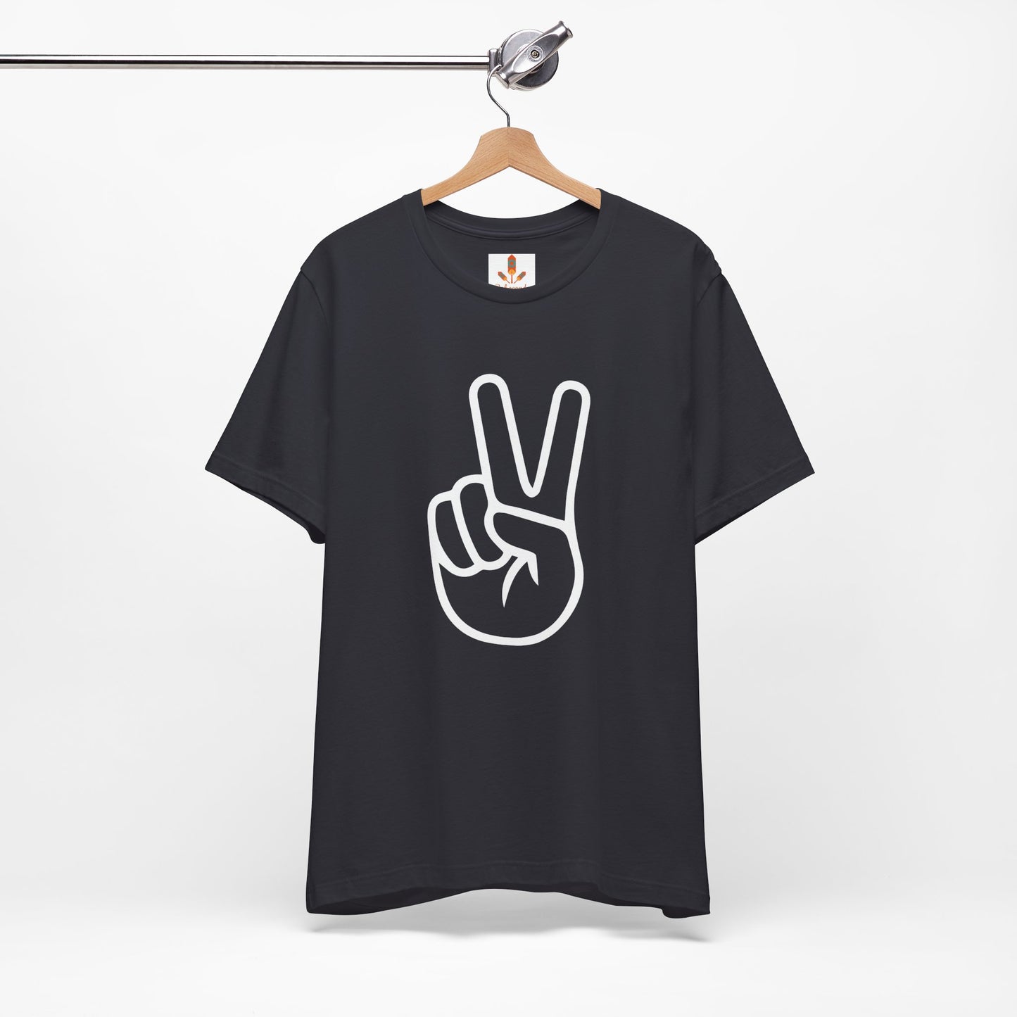 White Simple Peace Hand Sign T-shirt