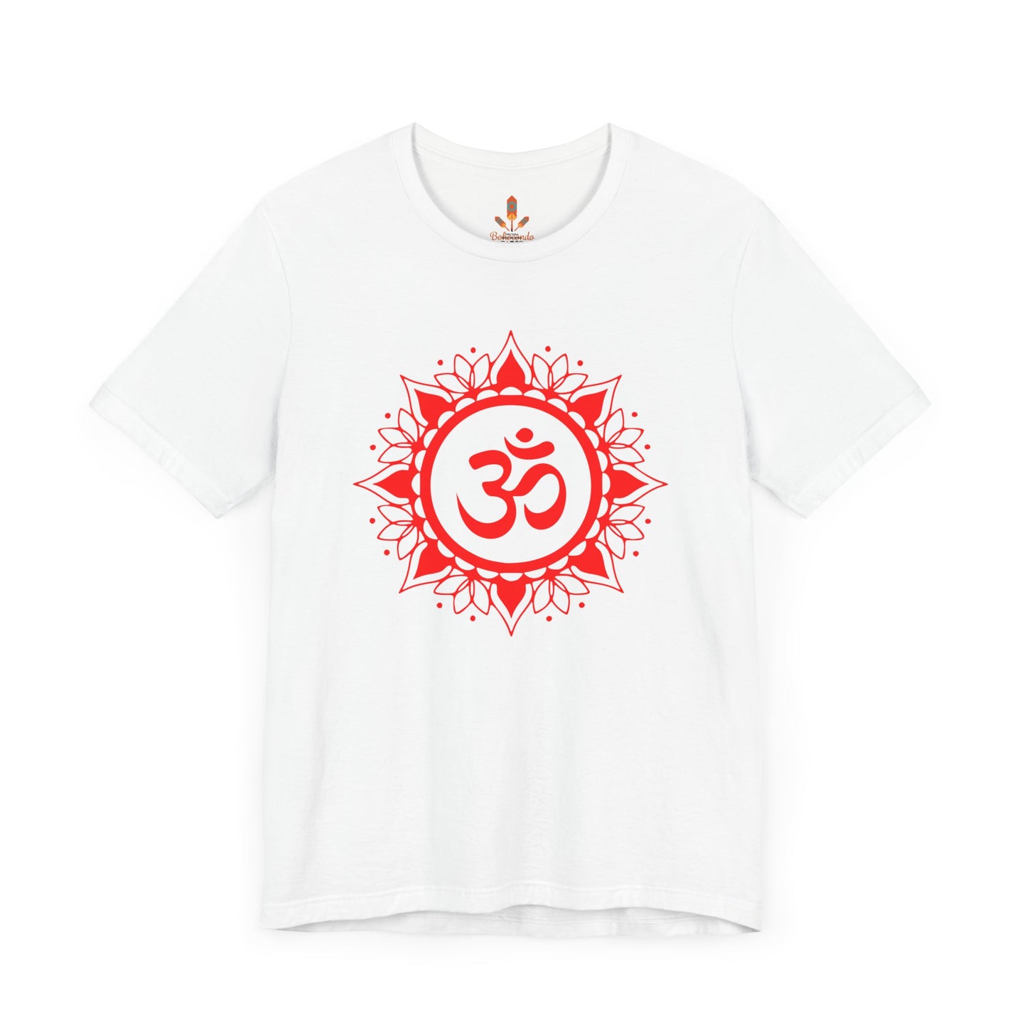 Red Om Lotus Design T-shirt