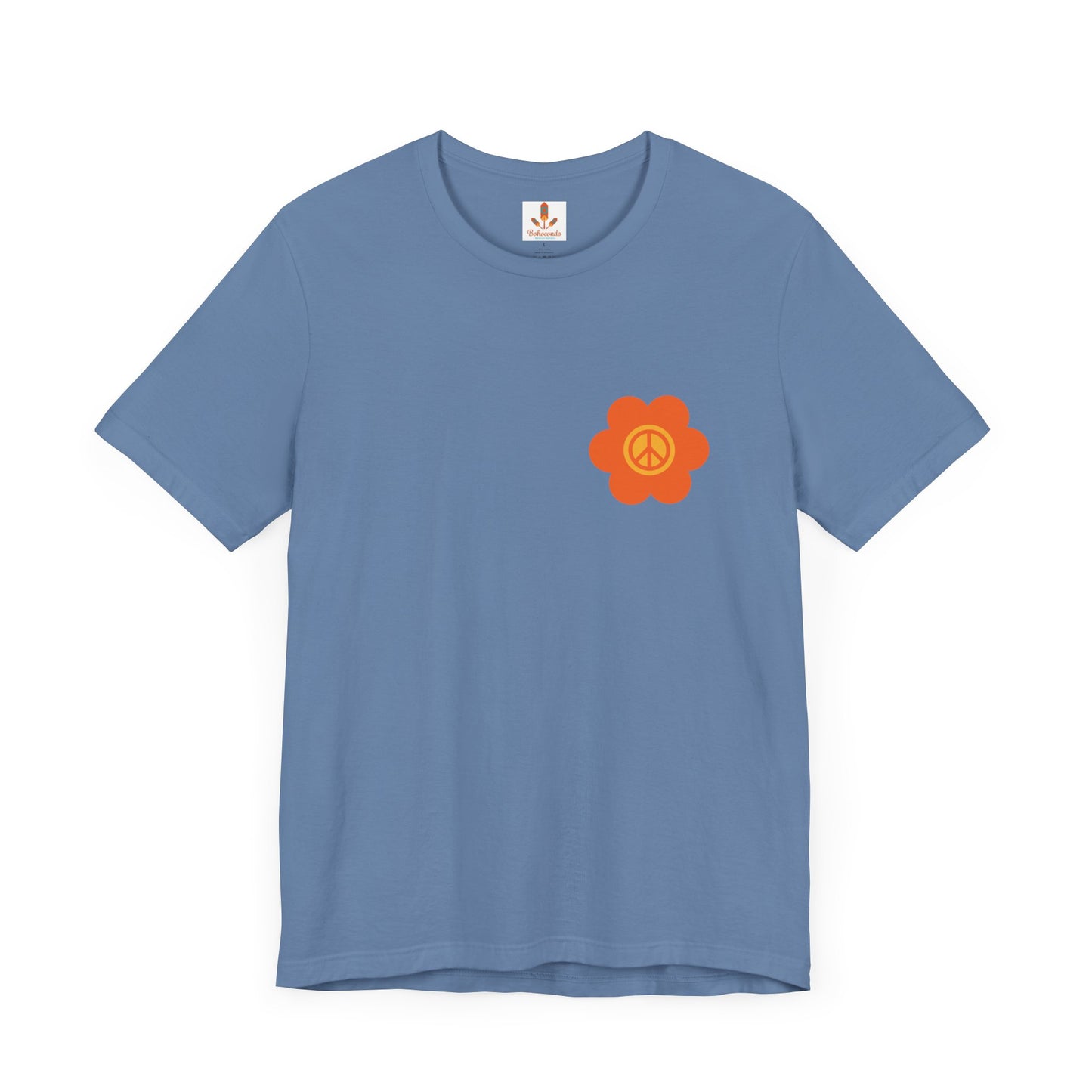 Peace Sign in Orange Flower T-shirt