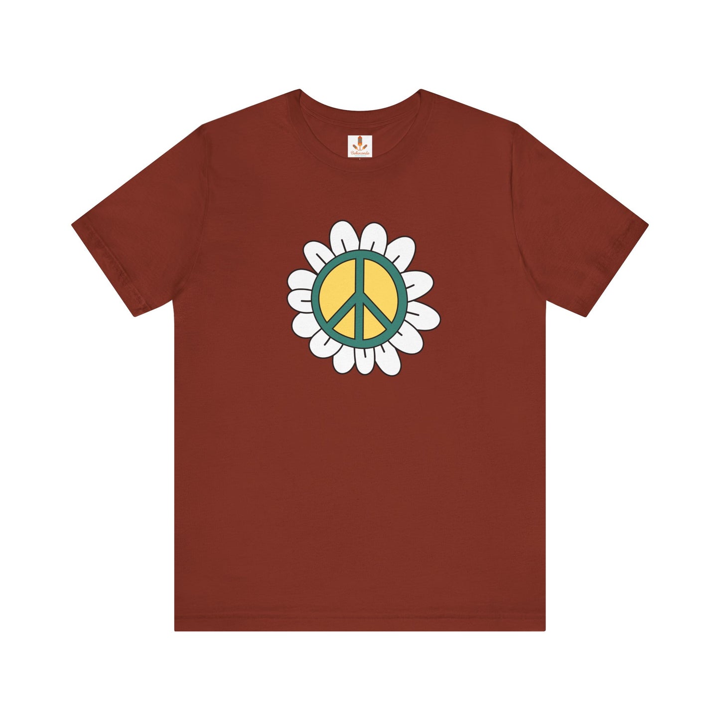 Peace Sign in White Flower T-shirt
