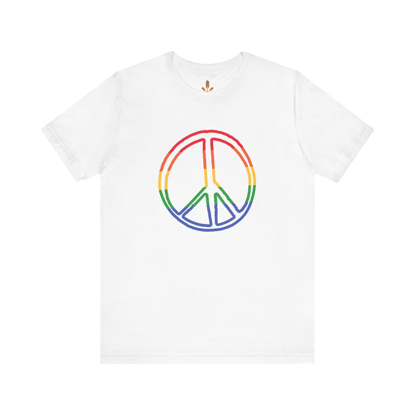 Drawing of Rainbow Peace Sign T-shirt