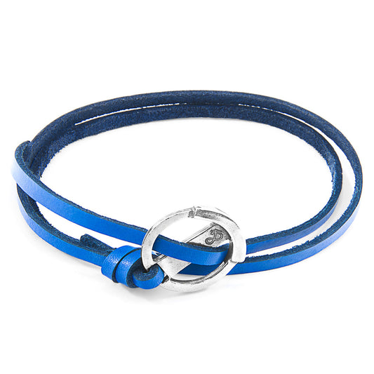 Royal Blue Ketch Silver & Leather Bracelet