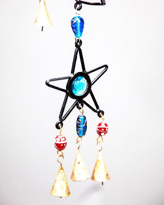 Celestial Sun and Moon Chime with Beads