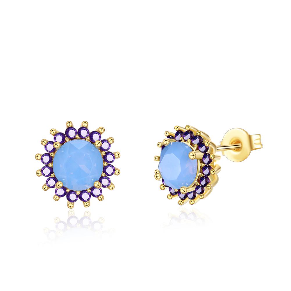 Oceanic Opal Stud Earrings in 14K Gold