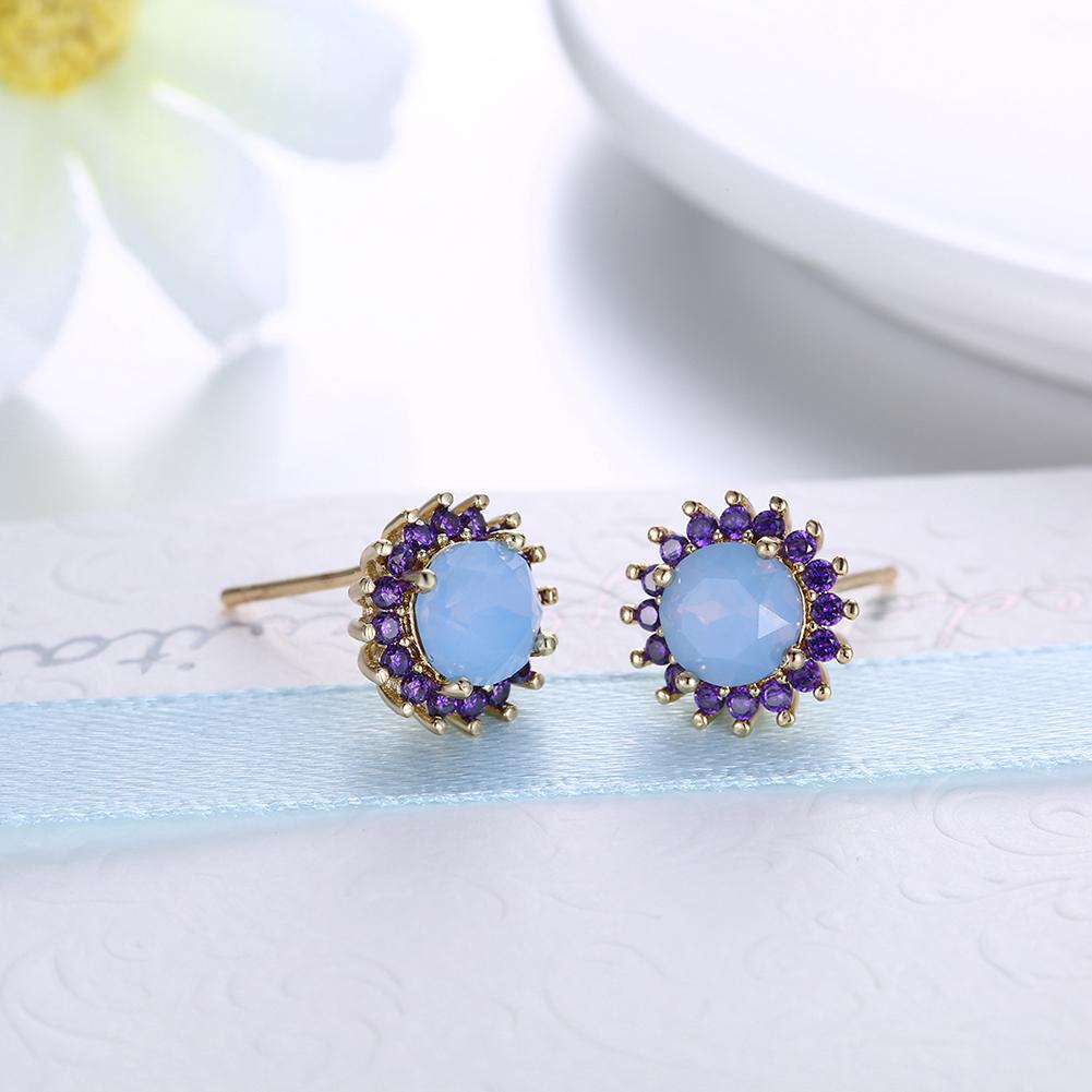 Oceanic Opal Stud Earrings in 14K Gold