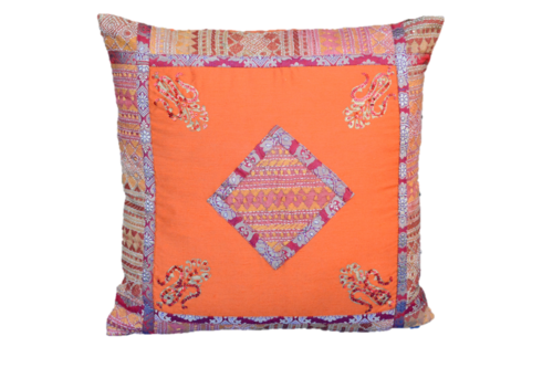 Embroidered Recycled Silk Bohemian Pillowcase