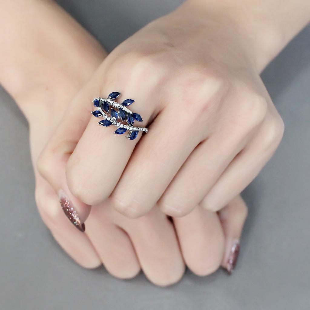 Synthetic Blue Spinel Ring