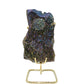 Metalized Amethyst Cluster on Wire Stand