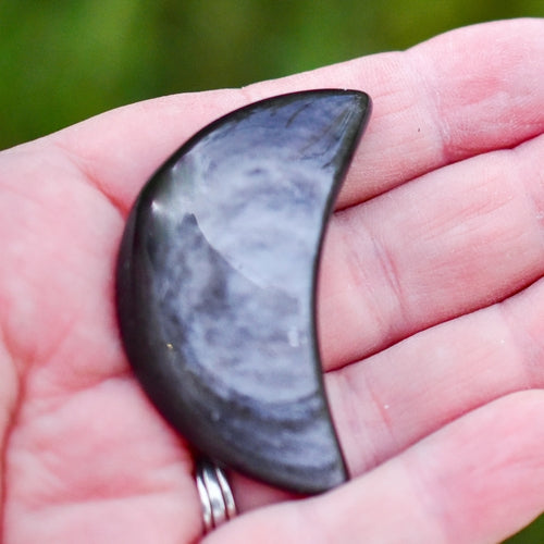 Silver Sheen Obsidian Moons