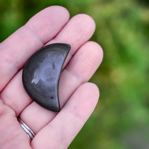 Silver Sheen Obsidian Moons