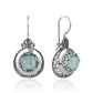 Filigree Art Aquamarine Drop Earrings