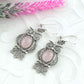 Owl Figured Rose Quartz Earrings - Filigree Art