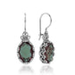 Filigree Art Alexandrite Oval Drop Earrings