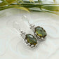 Filigree Art Alexandrite Oval Drop Earrings