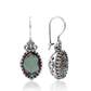 Heart Detailed Oval Drop Alexandrite Earrings