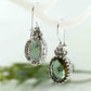 Heart Detailed Oval Drop Alexandrite Earrings