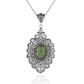 Filigree Art Alexandrite Floral Pendant Necklace