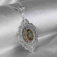 Filigree Art Alexandrite Floral Pendant Necklace