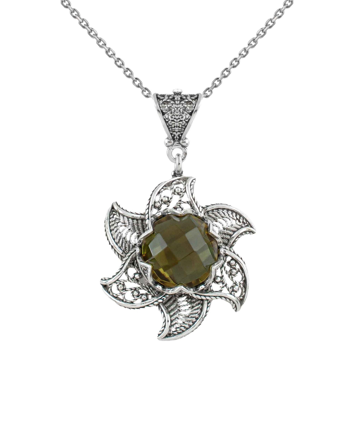 Alexandrite Lotus Flower Necklace