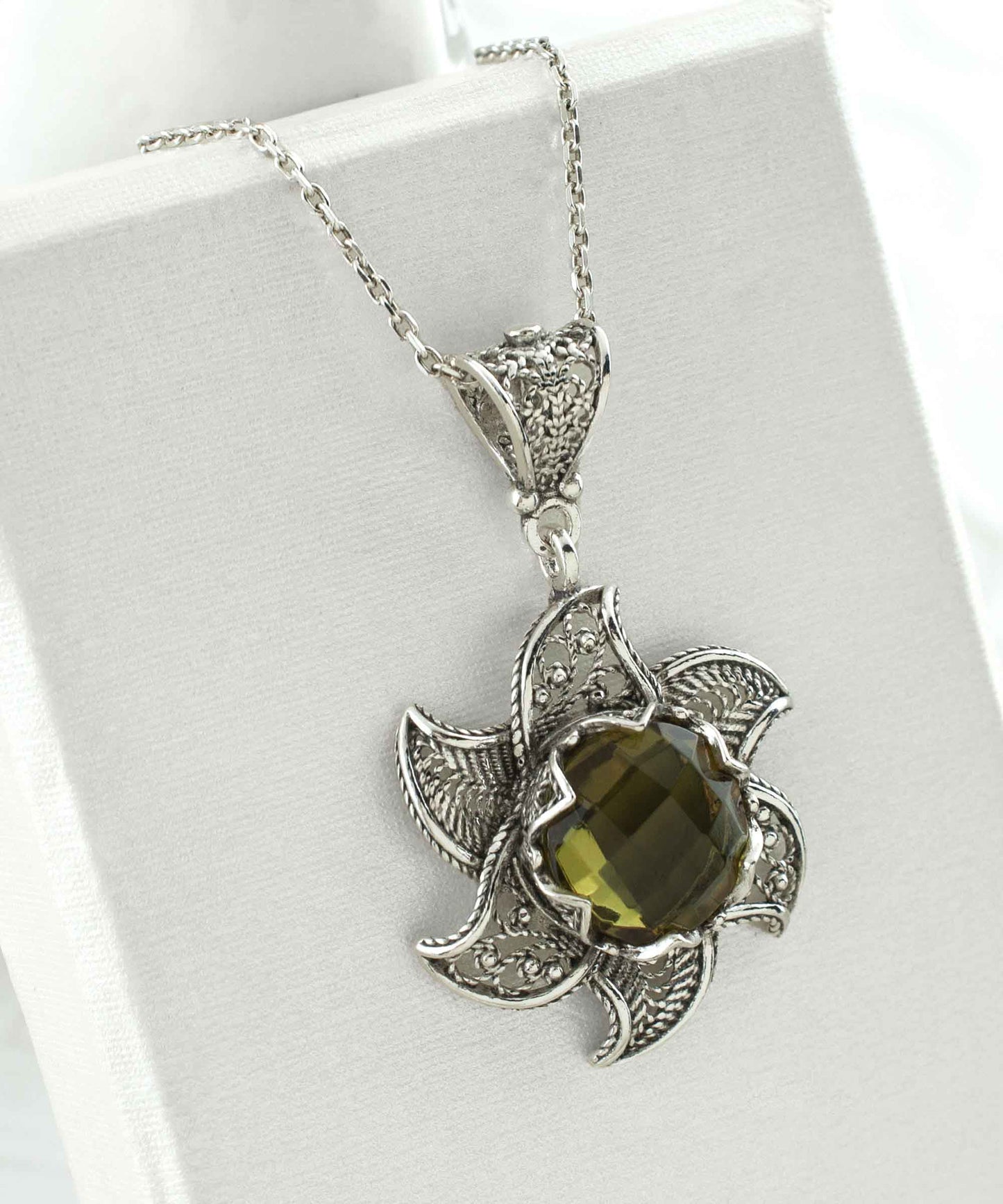 Alexandrite Lotus Flower Necklace