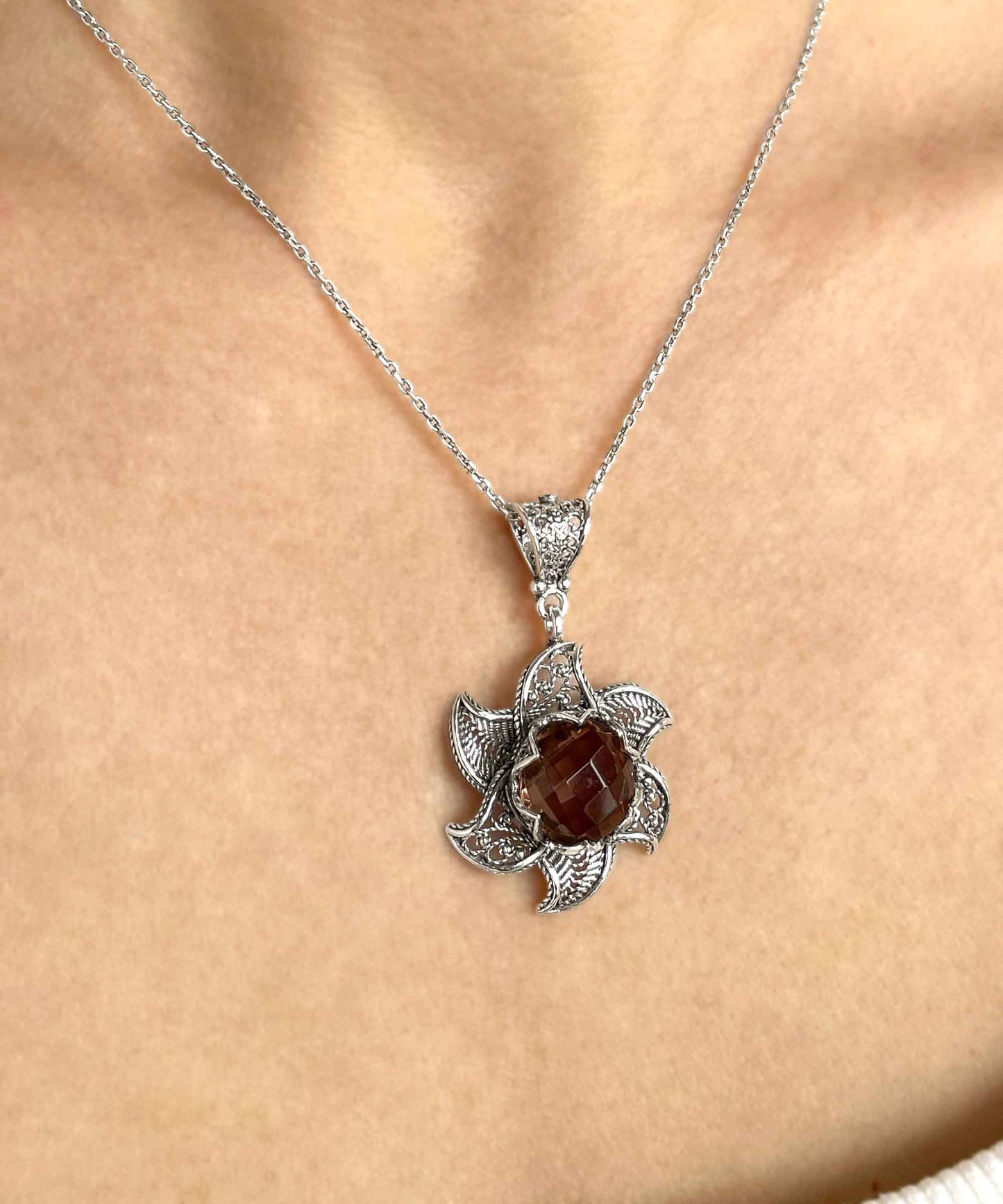 Alexandrite Lotus Flower Necklace