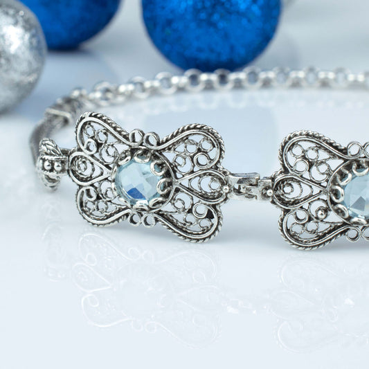 Blue Topaz Butterfly Bracelet