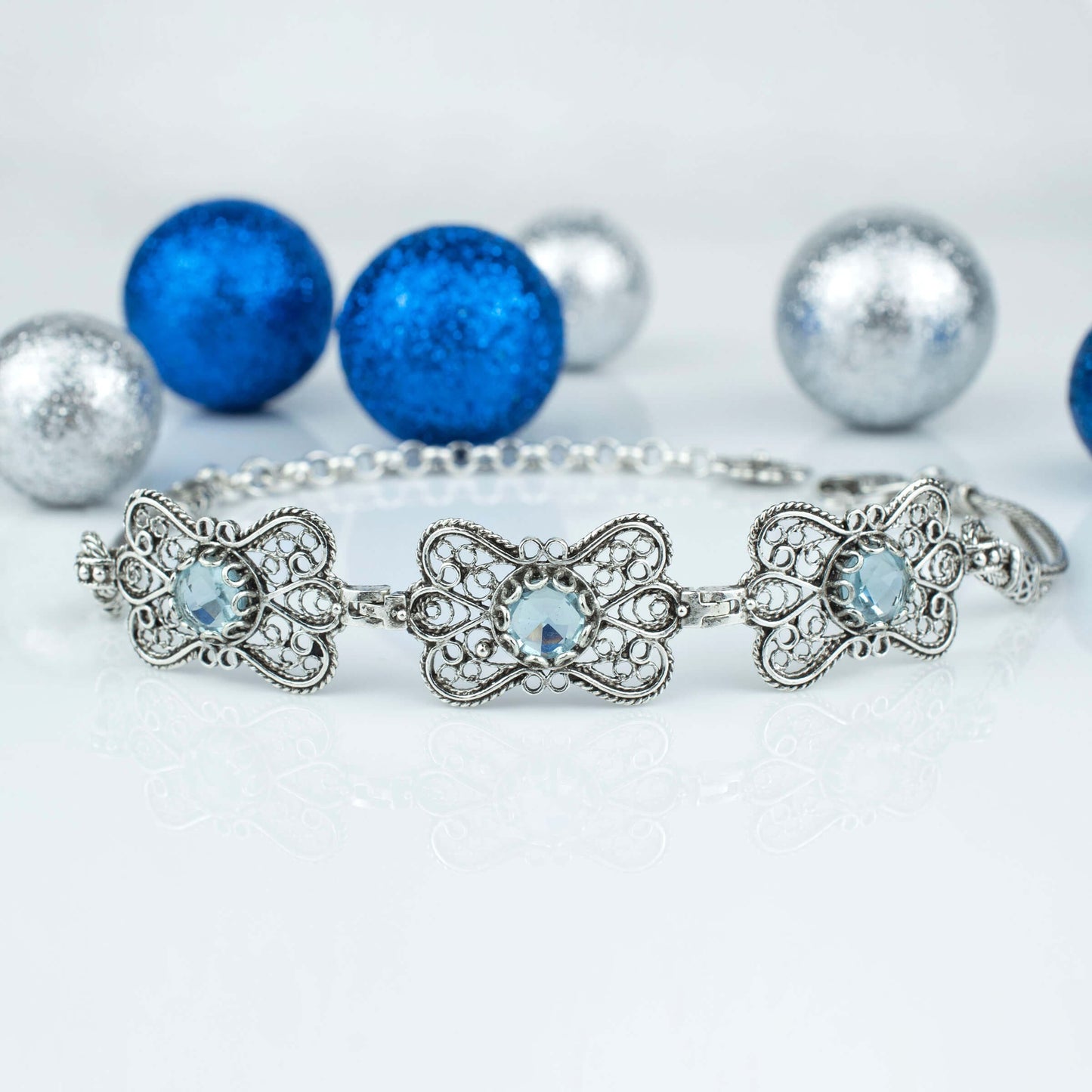 Blue Topaz Butterfly Bracelet