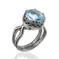 Blue Topaz Filigree Art Ring