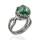Peridot Gemstone Filigree Art Cocktail Ring