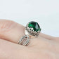 Peridot Gemstone Filigree Art Cocktail Ring