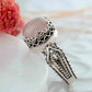 Rose Quartz Filigree Art Gemstone Ring