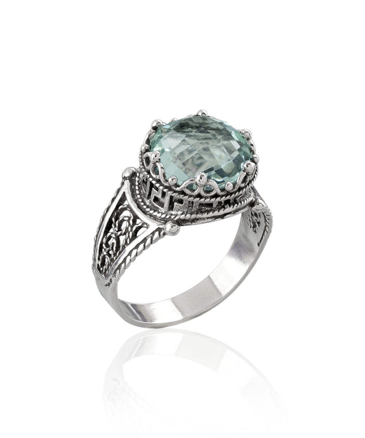 Aquamarine Filigree Art Ring