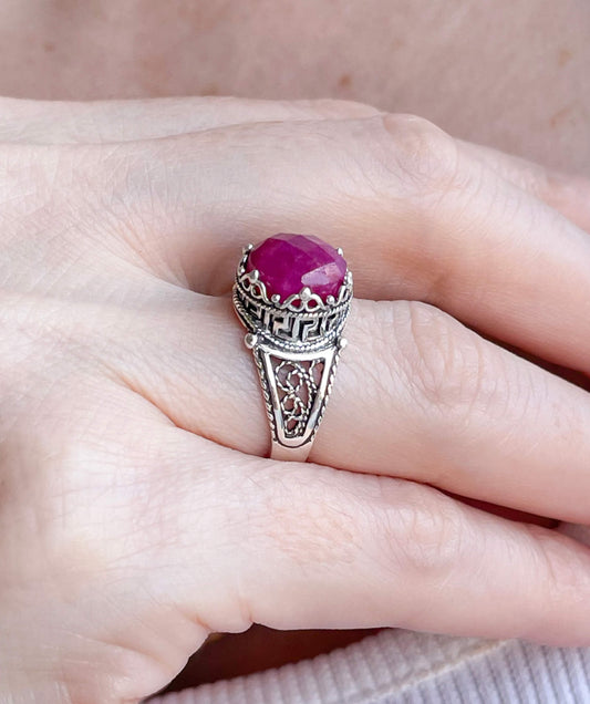 Filigree Art Ruby Ring