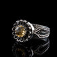 Citrine Gemstone Sterling Silver Women Cocktail Ring