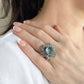 Lotus Flower Blue Topaz Ring