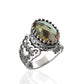 Double Heart Detailed Alexandrite Gemstone Ring