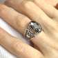 Double Heart Detailed Alexandrite Gemstone Ring
