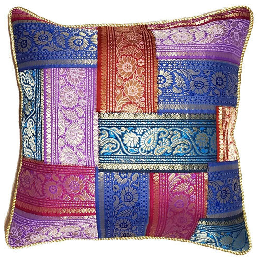 Patchwork Jacquard Silk Cushion Cover